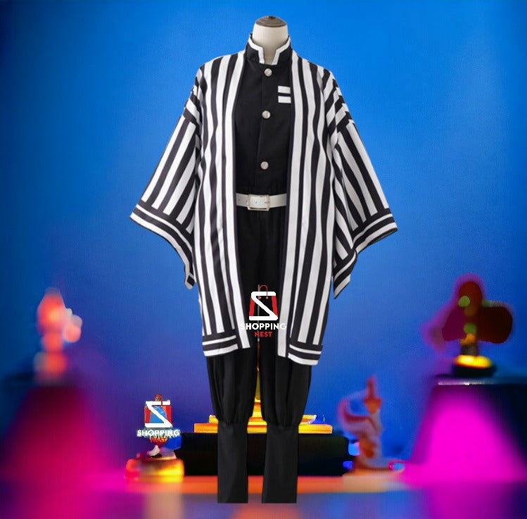 Anime Demon Slayer Kimetsu No Yaiba Iguro Obanai Cosplay Costume Wig Kimono Suit - Foto 12
