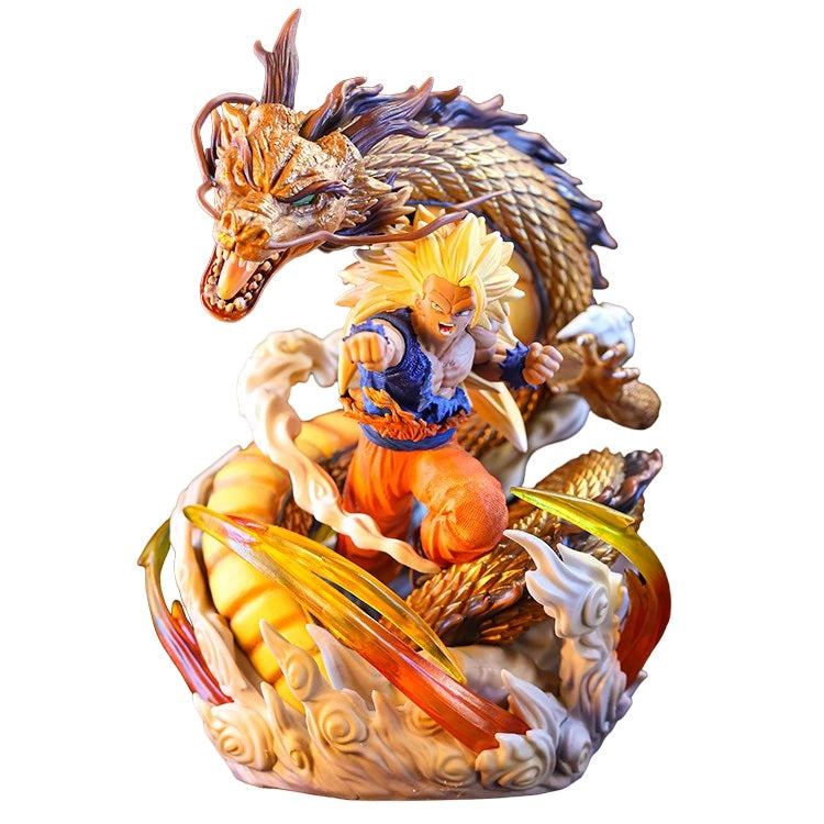 Dragon Ball Z Son Goku SSJ3 With Dragon Anime Action Figure DRAGON