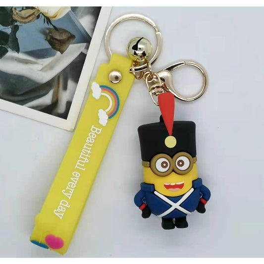 Minion Kevin Soldier Uniform Keychain | Silicone Lanyard Keychain | Premium | Descpicable Me Movie |
