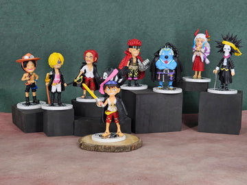 One piece New Jinbe yamato shanks Set of 8 9 CM FIgures