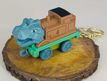 Brown T-Rex Dinosaur Keychain | Model 4| Dino Train |With Golden Keyring |