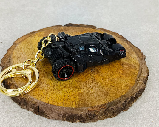 Batman Batmobile Car Keychain | Batman Themed Car | Model 1  | With Golden Keyring |