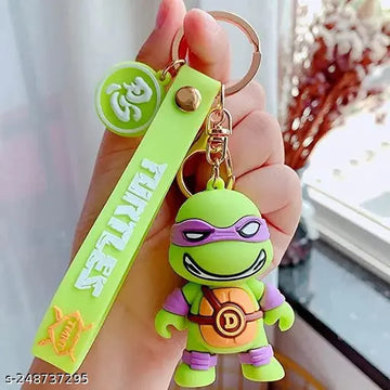 Ninja Turtle Don Keychain | Silicone Lanyard Keychain | Premium |