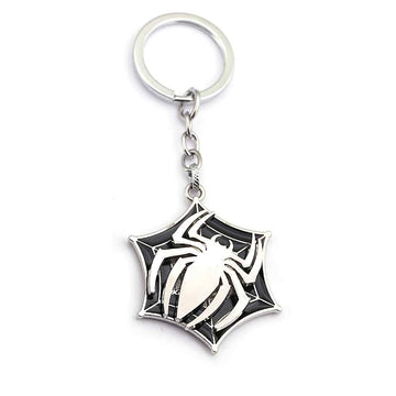Rotating | Revolving Spinning Spiderman Logo | Silver-Black primium Metal Keychain |