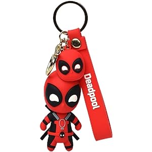 Marvel Deadpool Superhero Keychain | Model B | 3D Lanyard Keychain With Charms | Silicone |