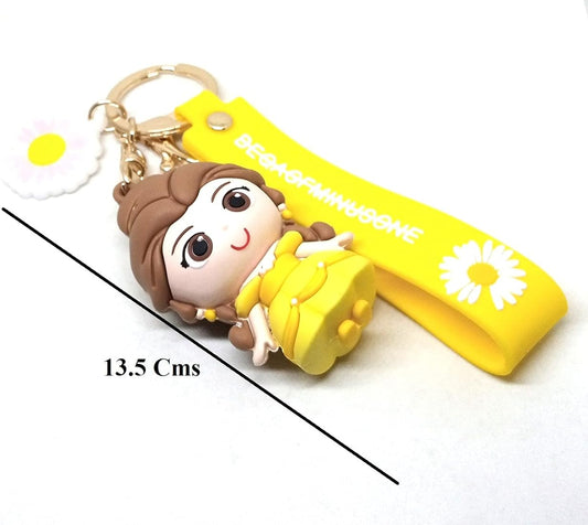 Princess Bella 3D Silicone Keychain | Princess Keychain | Lanyard| Premium |