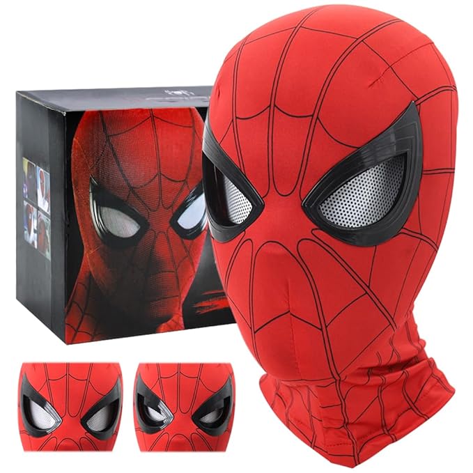 Spider-Man RED Mask |Cosplay, Adjustable Eyes Elastic Breathable Material, Unisex