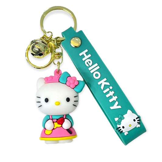 Hello Kitty Green Standing Lanyard Keychain | Premium Keychain | Silicone |