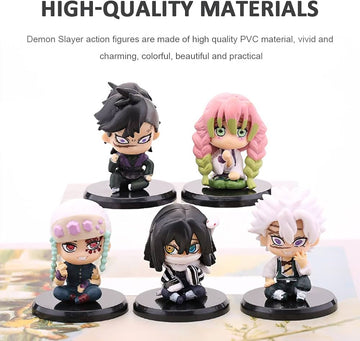 Demon Slayer Chibi Set of 5 Sitting Figures Model B | 6 cm | Anime Collectibles