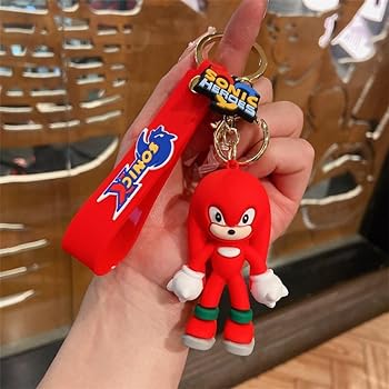 Sonic Knuckles Lanyard Keychain | Red| Silicone Keychain | High Quality |