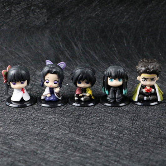 Demon Slayer Chibi Set of 5 Sitting Figures Model A | 6 cm | Anime Collectibles