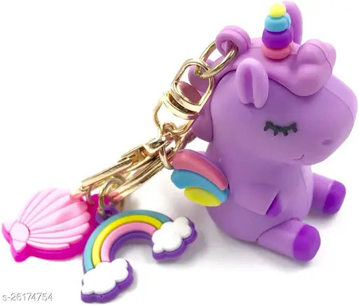Sleeping Purple Unicorn Keychain | 3D Keychain With Charms | Silicone | Premium |