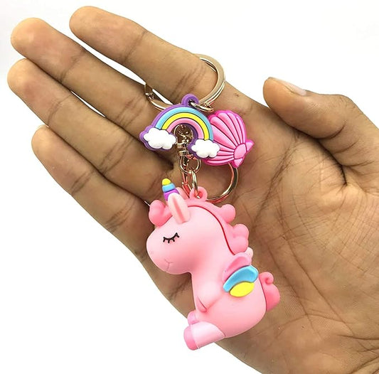 Sleeping Pink Unicorn Keychain | 3D Keychain With Charms | Silicone | Premium |