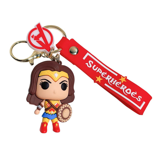 DC Wonder Woman Superhero Keychain | 3D Lanyard Keychain With Charms | Silicone | Justice League |
