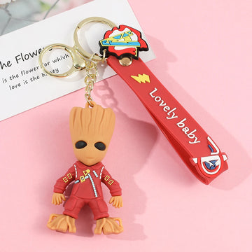 Gaurdians of the Galaxy Groot Red Keychain | 3D Lanyard Keychain | Silicone | Marvels | Avengers |