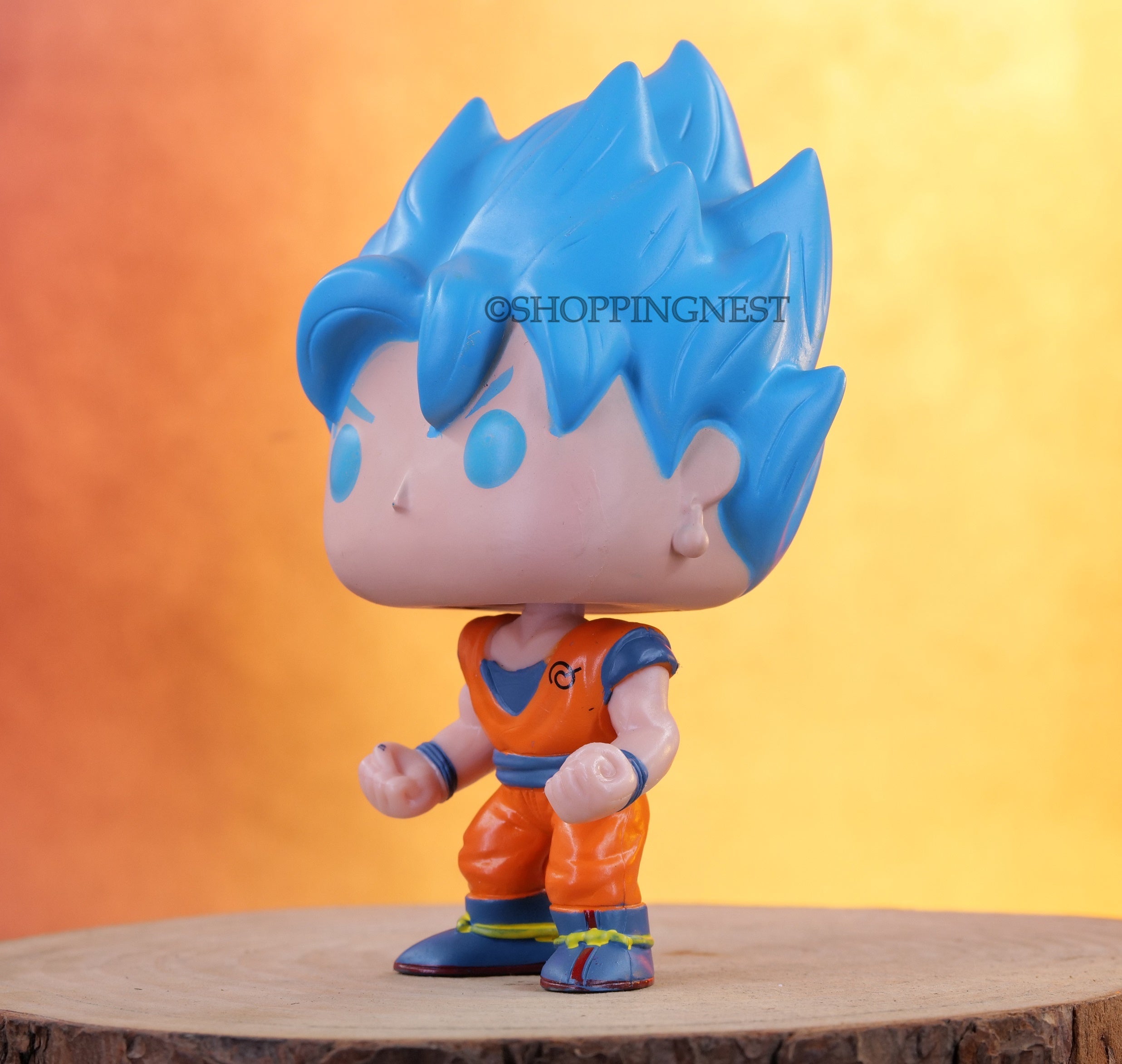 Funko Pop DBZ Goku Blue Hair cute with Box Action figure 13 Cm