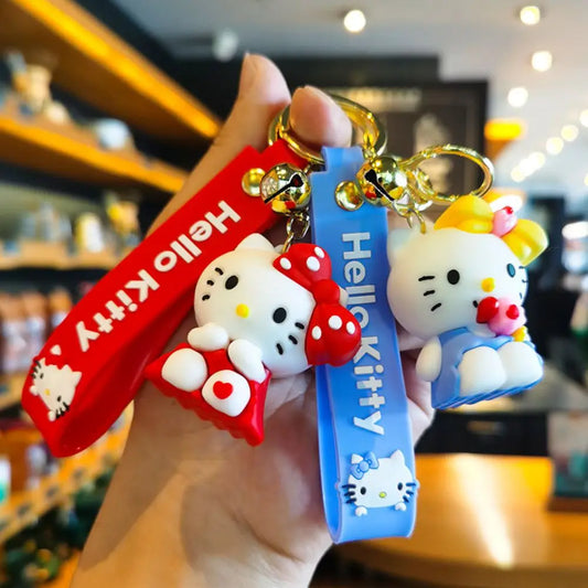 Hello Kitty Red Sitting Lanyard Keychain | Premium Keychain | Silicone |