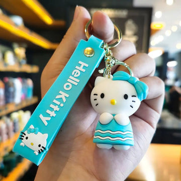Hello Kitty Sky Blue Standing Lanyard Keychain | Premium Keychain | Silicone |