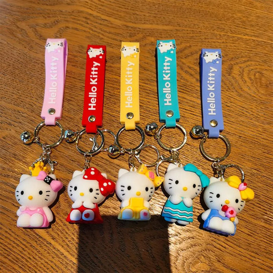 Hello Kitty Sky Blue Standing Lanyard Keychain | Premium Keychain | Silicone |