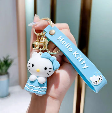 Hello Kitty Sky Blue Standing Lanyard Keychain | Premium Keychain | Silicone |