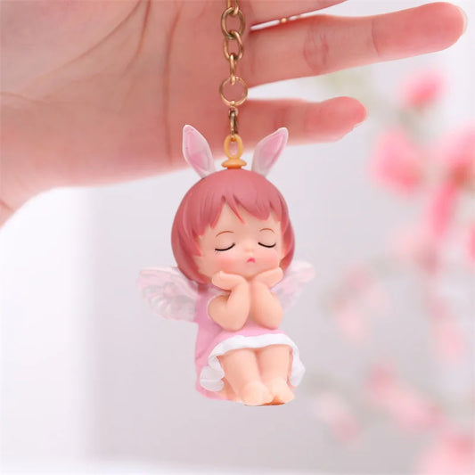Cute Pink Fairy Angel Keychain | Model 1 | Premium | Lanyard Keychains |