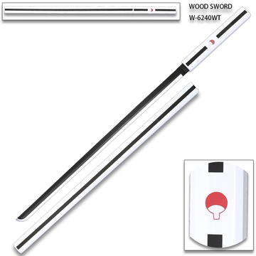 Naruto Sasuke White Sword Of Kusanagi Wooden Katana for Cosplay |104 Cms|
