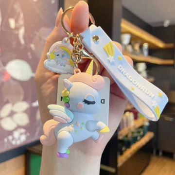 Unicorn DragonRun | Light purple | 3D Lanyard Keychain |
