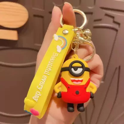 Minion Stuart Keychain | Silicone Lanyard Keychain | Premium | Descpicable Me Movie |