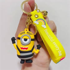 Minion Frank Keychain | Silicone Lanyard Keychain | Premium | Descpicable Me Movie |