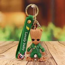 Gaurdians of the Galaxy Groot Green Keychain | 3D Lanyard Keychain | Silicone | Marvels | Avengers |