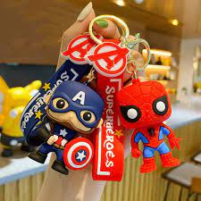 Marvel Spiderman Avengers Keychain | 3D Lanyard Keychain | Silicone | Superhero |