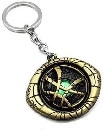 Rotating Spinning Doctor Strange Infinity Stone Golden Keychain Multicolour