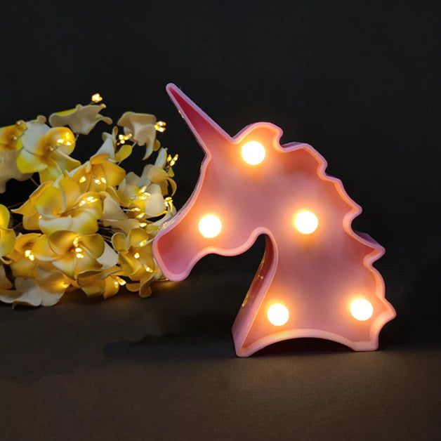 3C4G Blue Unicorn Marquee Light - Battery Powered LED Wall Or Table Decor For Parties, Bedroom & Night Light