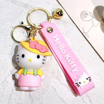 Hello Kitty Pink With Hat Lanyard Keychain | Model C | Premium Keychain | Silicone |
