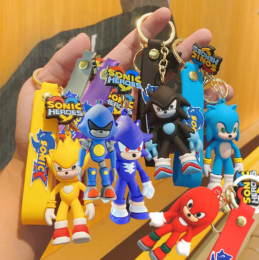 Sonic Silver Hedgehog Lanyard Keychain | Yellow | Silicone Keychain | High Quality |