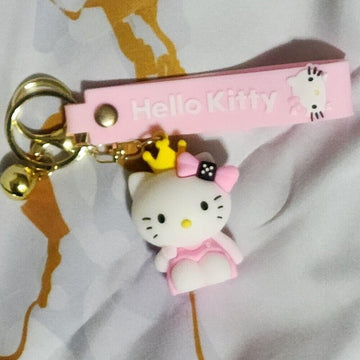 Hello Kitty Pink Sitting Lanyard Keychain | Model B | Premium Keychain | Silicone |