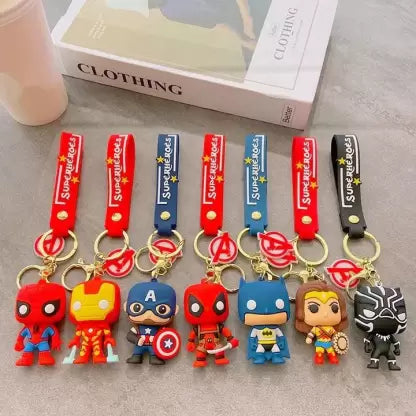 Marvel Deadpool Superhero Keychain | Model A | 3D Lanyard Keychain With Charms | Silicone |