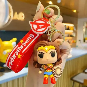 DC Wonder Woman Superhero Keychain | 3D Lanyard Keychain With Charms | Silicone | Justice League |