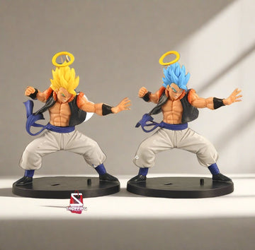 Dragon Ball Z Gogeta Set of 2 Blue and Yellow Hair Action Figures |16.5 Cms|