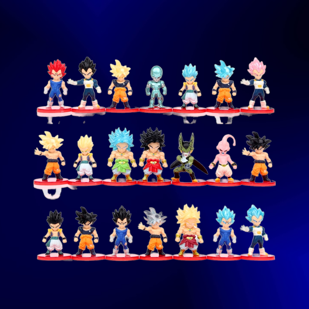 Dragon Ball Z | Set of 21 Action Figures | Super Goku Vegeta Broly Buu | 7-8 Cm |
