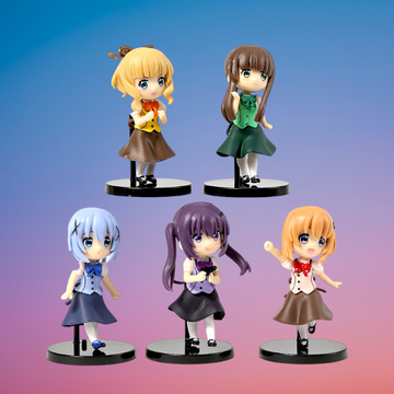 Is The Order A Rabbit | Set of 5 Anime Action Figures | 7 Cm |