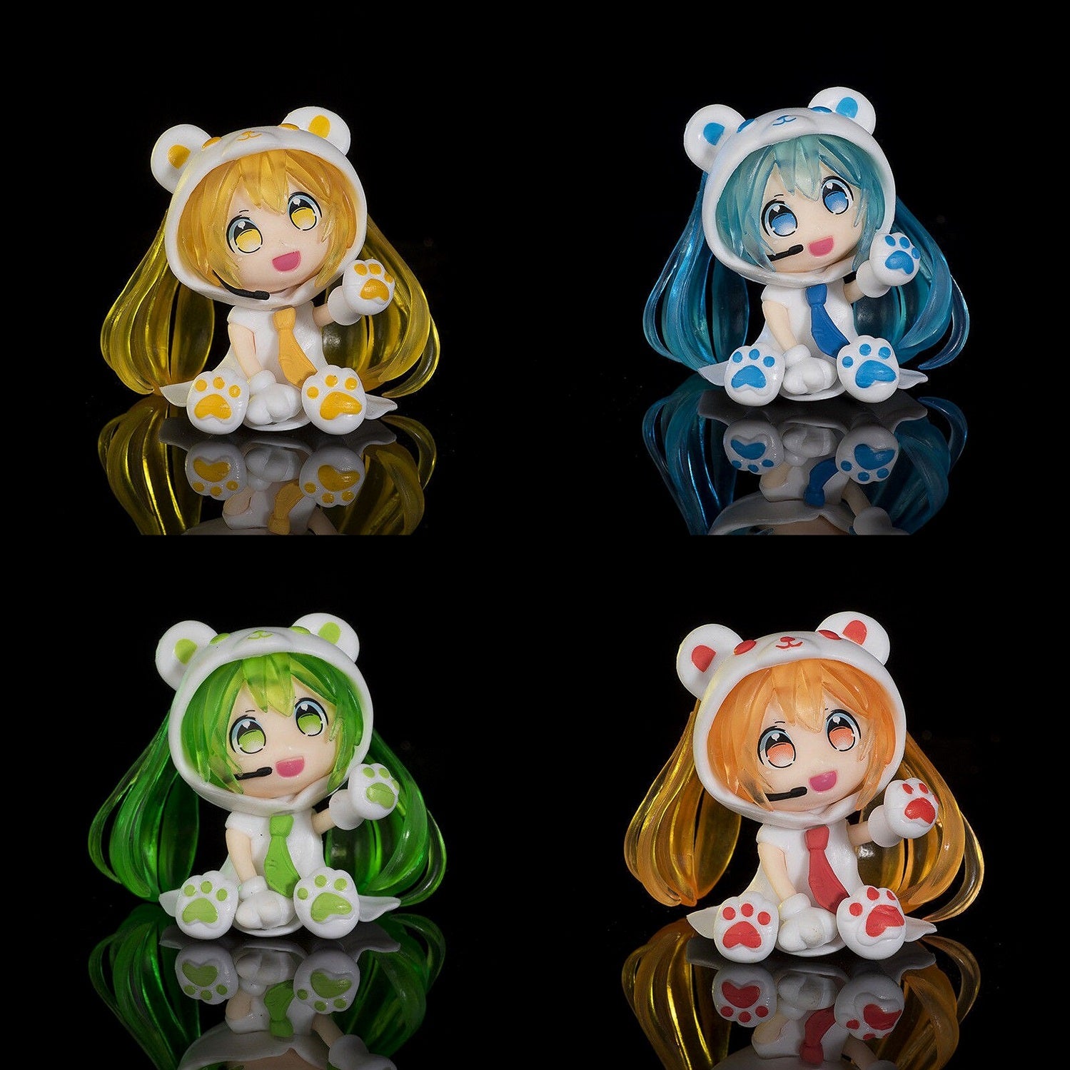 Hatsune Miku Kawaii Set of 4 Bear Chuyin Action Figures | 7 Cms |