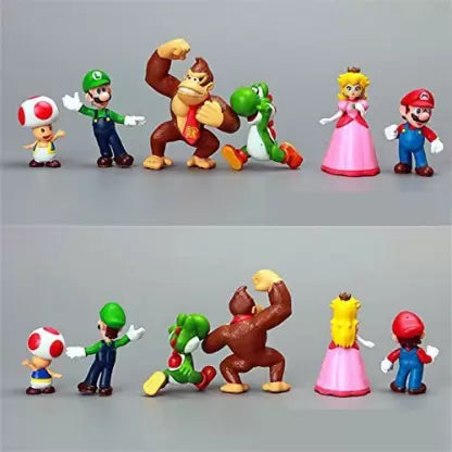 Mario Set of 6 Action Figures 10 CM | PVC | Collectible for Nintendo Fans by ShoppingNest