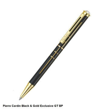 PIERRE CARDIN PEARL EXCLUSIVE BLACK & GOLD BALLPOINT PEN | WITH METAL BOX |