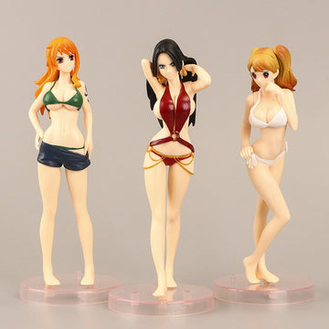 Exclusive One Piece Swimsuit Edition Set of 3 Action Figures | Boa Hancock, Nami, Brin | 18 cm