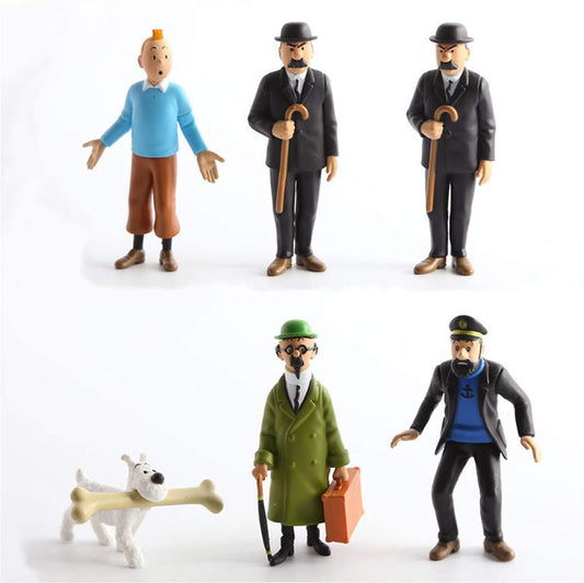 The Adventures of Tintin Set Of 6 Pieces Action Figurines |10 Cms |
