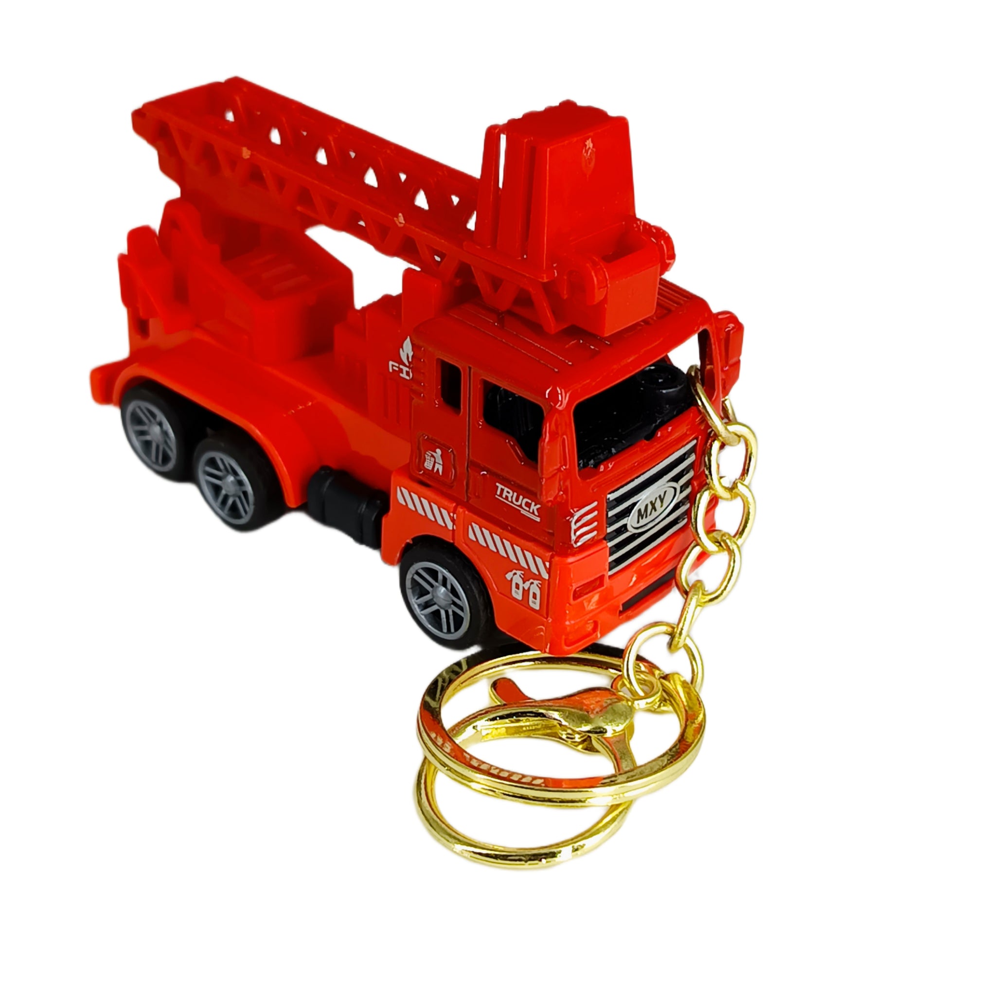Fire Brigade LadderTruck Keychain | Model 7 | Red Miniature Truck | With Moveble Ladder |