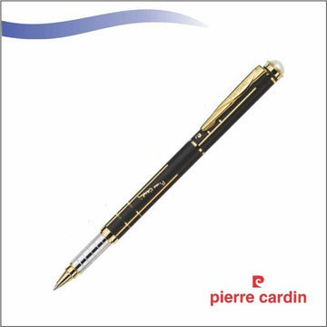 PIERRE CARDIN PEARL EXCLUSIVE BLACK AND GOLD ROLLER PEN | METAL BOX |