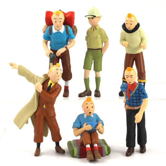Tintin Adventures | Set of 6 Action Figures Set B | 10 Cms |