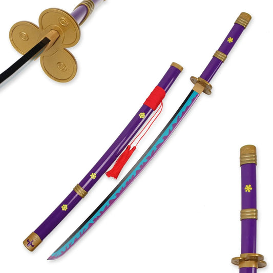 One Piece | Rorono Zoro Yama Enma Purple Wooden Blade Katana | Cosplay Lifesize Wooden Sword | 104 Cms |